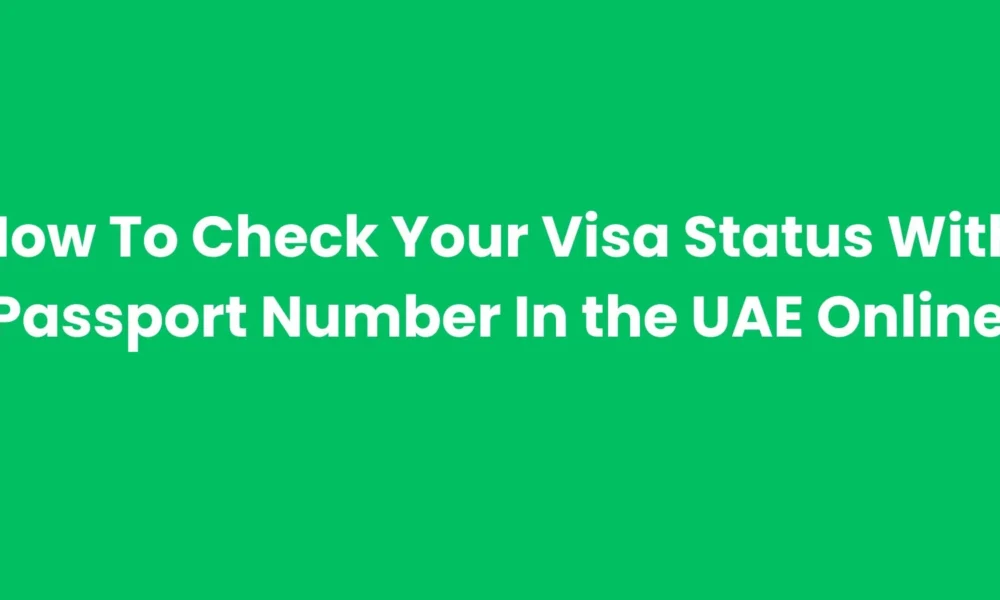 How To Check UAE Visa Status With Passport Number