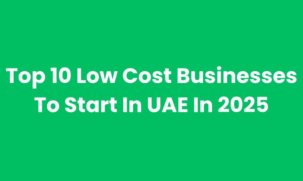 Top 10 Low Cost Businesses To Start In UAE In 2025