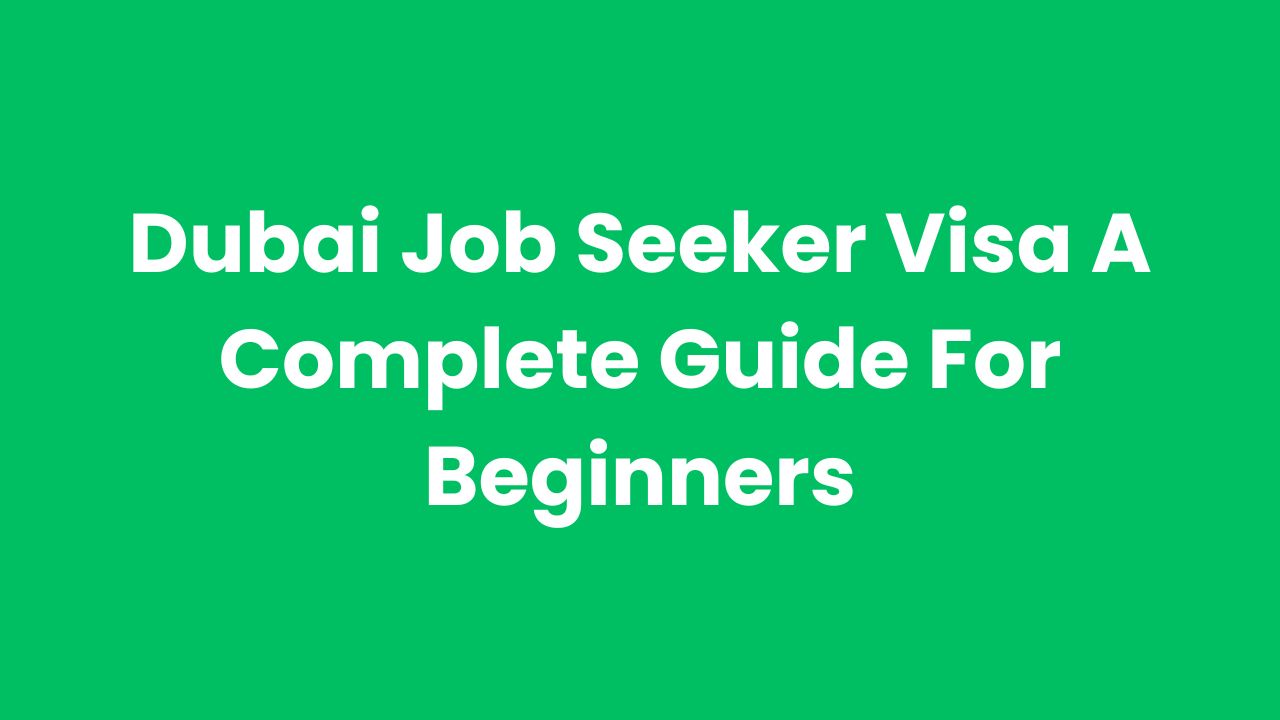 Dubai Job Seeker Visa A Complete Guide For Beginners