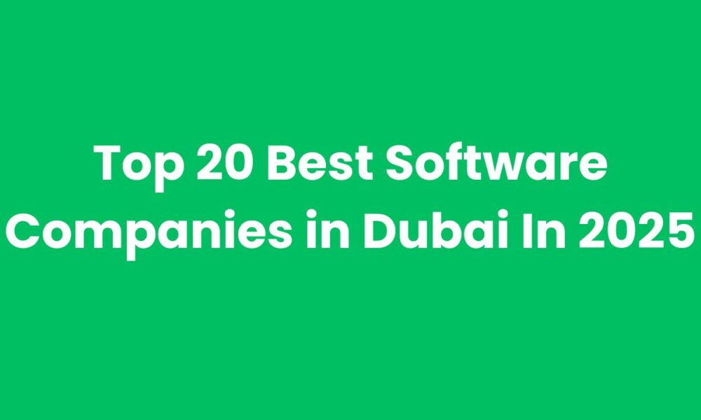 Top 20 Best Software Companies in Dubai In 2025